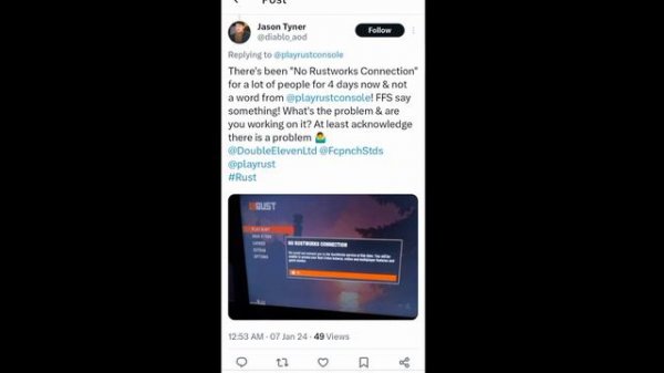 why is Fix Rust NO RUSTWORKS CONNECTION? New servers update? Rust game play not working? server dow