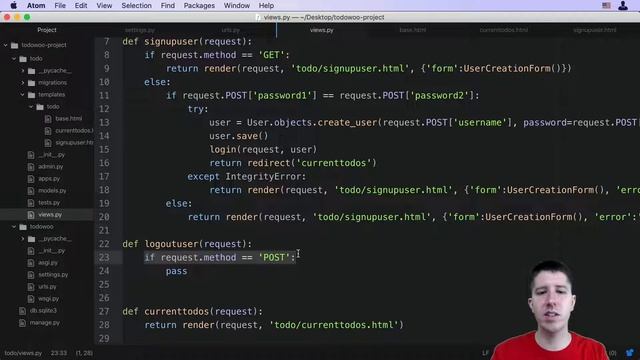 007 Logout | Full stack Development | Django | Python | Full Course | смотреть онлайн