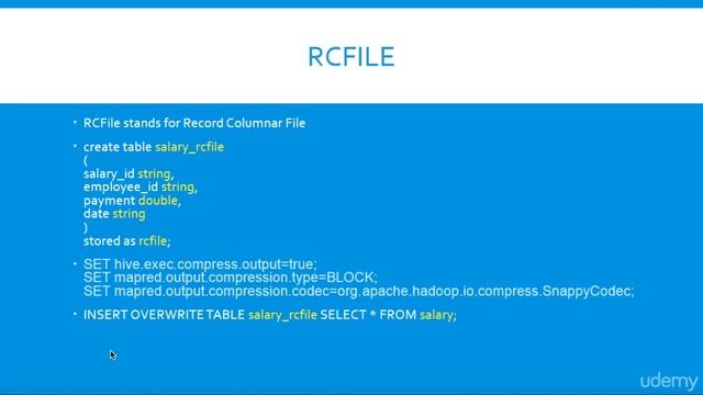Big Data:018 file formats in hive text parquet rcfile orc смотреть онлайн
