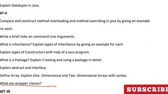 Programming in JAVA most important questions -2023 | SEM-5 | VSP UNITY смотреть онлайн
