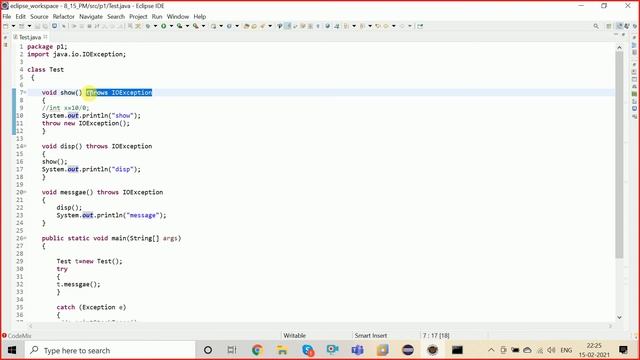 #67 Exception In Java | Exception Handling | 1.try 2.catch 3 .finally 4.throw 5.throws In Java смотреть онлайн