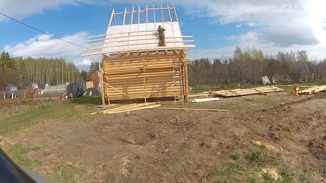 Строю дом 6х6. Обрешетка и контробрешетка крыши для профнастила. смотреть онлайн