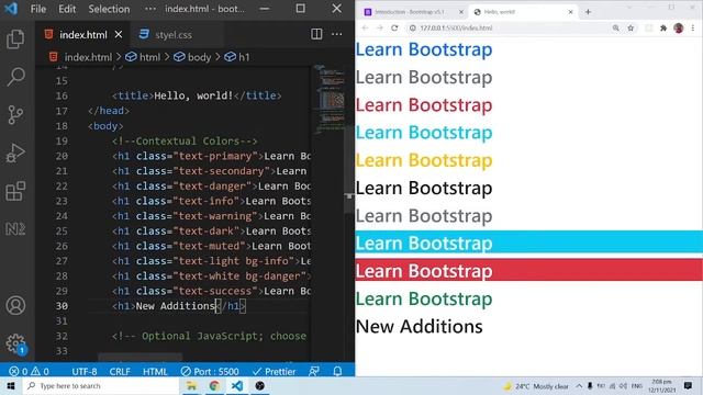 Bootstrap 5 Crash Course Tutorial #2 - Contextual Colours смотреть онлайн
