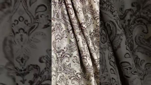 Шторная ткань с классическим узором фиолетового цвета смотреть онлайн