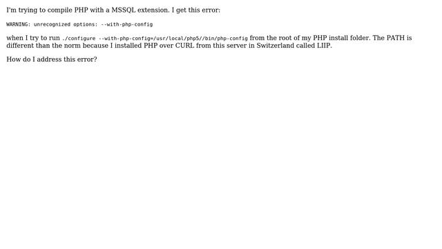 Mac PHP compilation: Unrecognized options смотреть онлайн