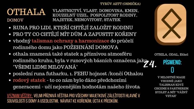 Ukázka ze semináře PRACUJEME S RUNAMI - runa ODAL OTHALA číslo 24 смотреть онлайн
