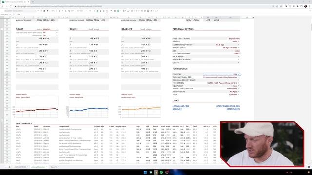 Free Attempt Selection Google Sheets File for Powerlifting смотреть онлайн