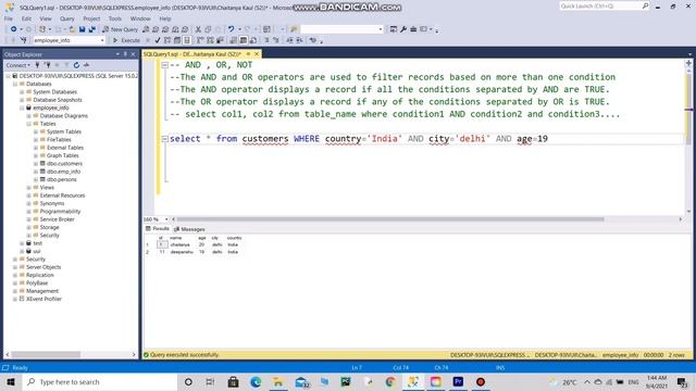 SQL AND | OR | NOT Operators | SQL Tutorial for Beginners- [In Hindi] смотреть онлайн