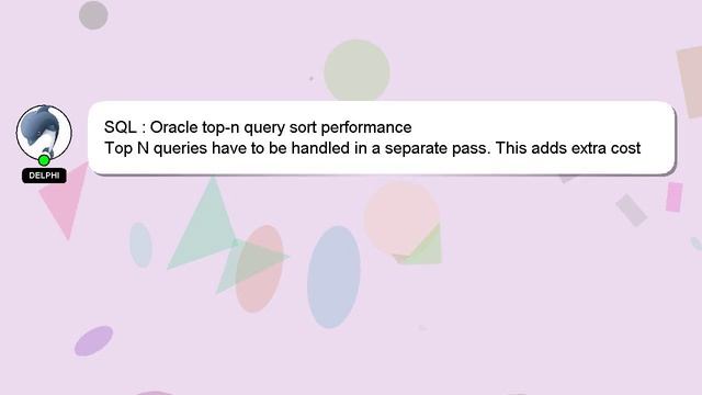 SQL : Oracle top-n query sort performance смотреть онлайн