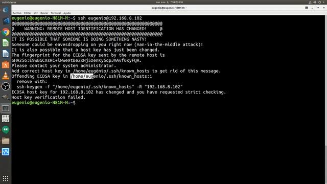 Solucionar "WARNING: REMOTE HOST IDENTIFICATION HAS CHANGED" en Ubuntu смотреть онлайн