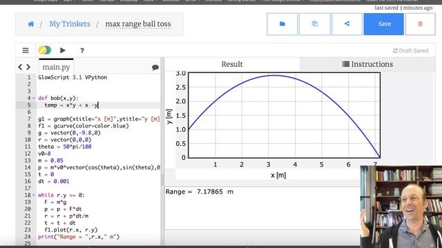 Python Physics Lesson 6: Projectile Motion and Python Functions смотреть онлайн