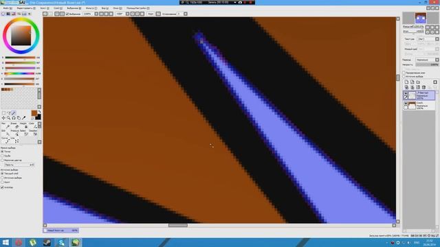 Как нарисовать лицо Майнкрафт у програме Paint Tool Sai