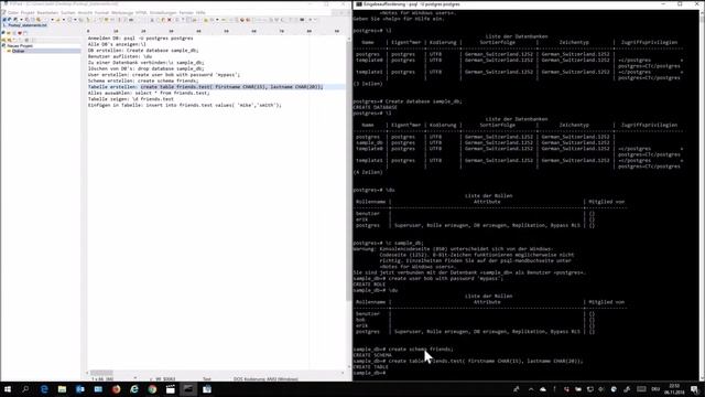 postgresql # 2 Die wichtigsten Statements (Befehle) in cmd (SELECT, INSERT, DELETE und mehr) смотреть онлайн