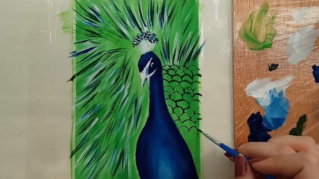 Рисуем павлина  eng sub Drawing a peacock