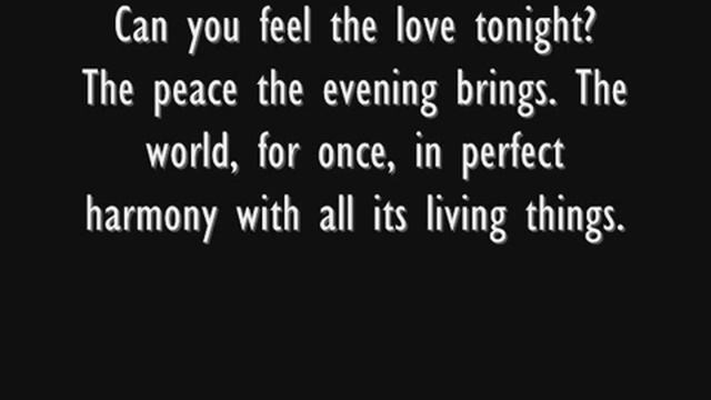 Can you Feel The Love tonight Lion King with lyrics смотреть онлайн