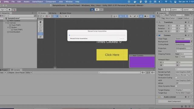 Unity Tutorial For Beginners - Button and TextMeshPro using Unity 2021 смотреть онлайн
