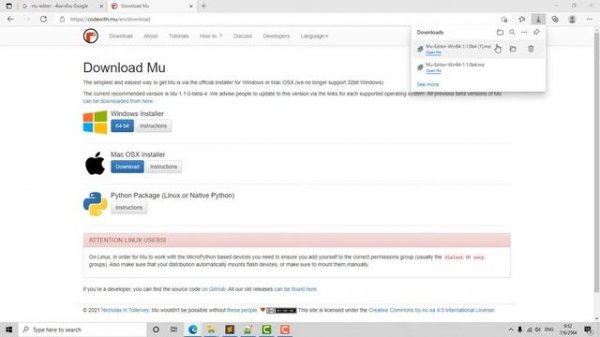 ติดตั้ง Mu Editor
