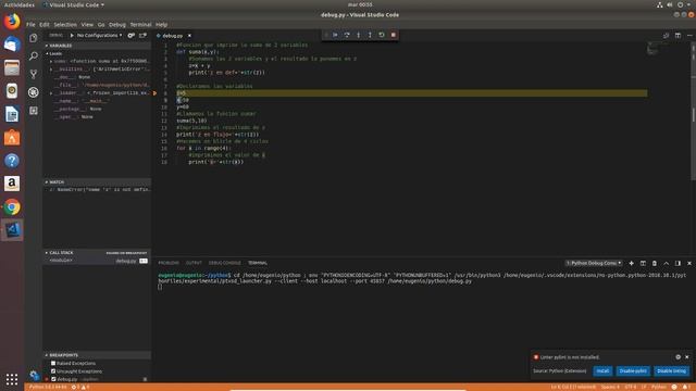 Debug python con Visual Studio Code ? en Ubuntu ? смотреть онлайн