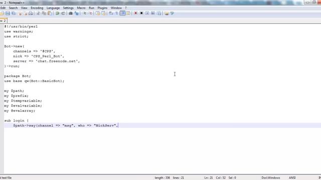 Video Tutorial: Perl IRC Bot Part 1 смотреть онлайн