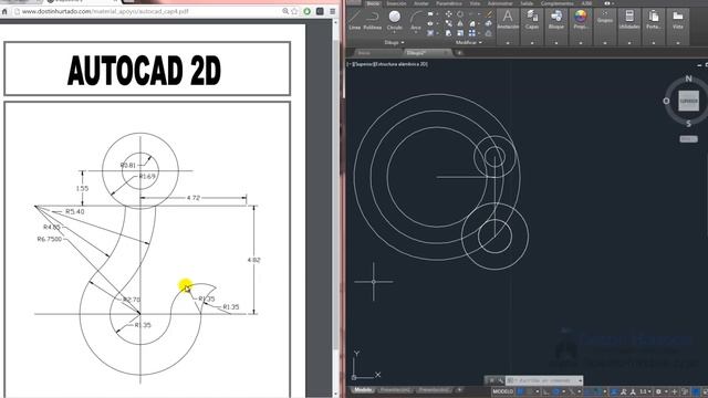 Curso Autocad 2D - Capítulo 4, Ejercicio Practico смотреть онлайн