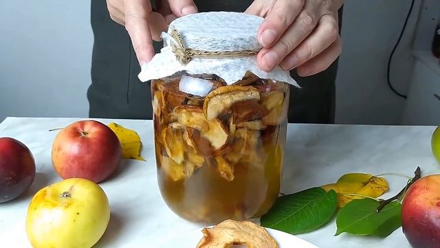 Как сделать яблочный  уксус из сушёных яблок? смотреть онлайн