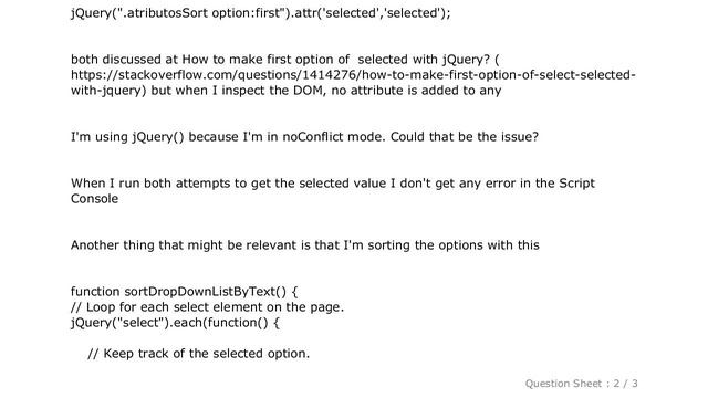 jQuery : Setting first select option as selected смотреть онлайн