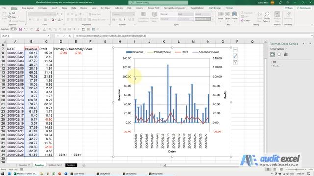 Make secondary axis same as primary axis in Excel смотреть онлайн