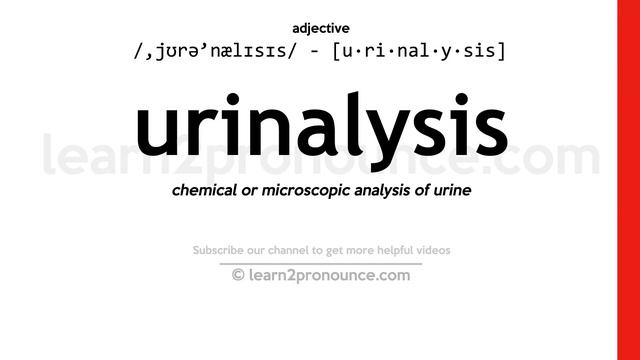 Pronunciation of Urinalysis | Definition of Urinalysis смотреть онлайн