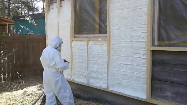 Утепление дома из бруса пеной смотреть онлайн