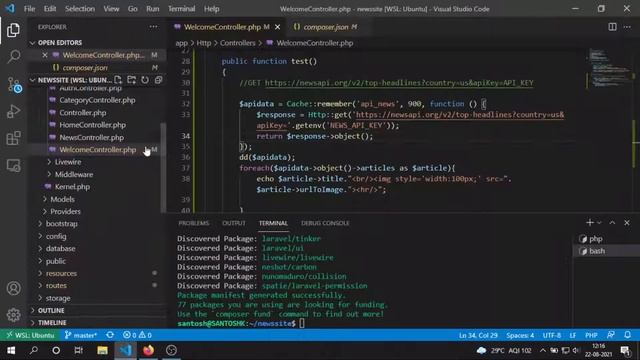 Day 9 - Consuming REST API , Live news website making in laravel смотреть онлайн