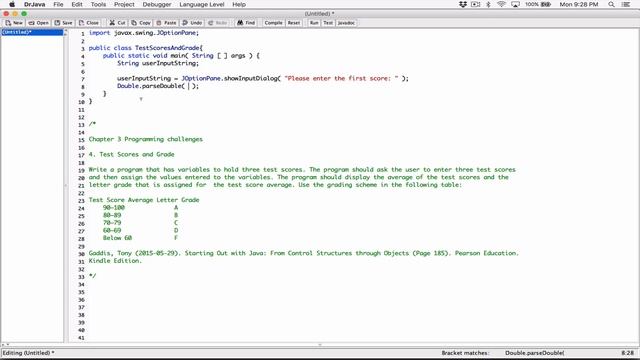 3.4. (Part 1) Test Scores And Grade (JOptionPane) - Java смотреть онлайн