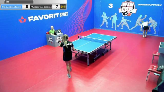 Поколодная Юлия 1-3 Юшкевич Анастасия Дневной турнир WIN CUP Зал 3 07.08.2019 Эфир прямой смотреть онлайн