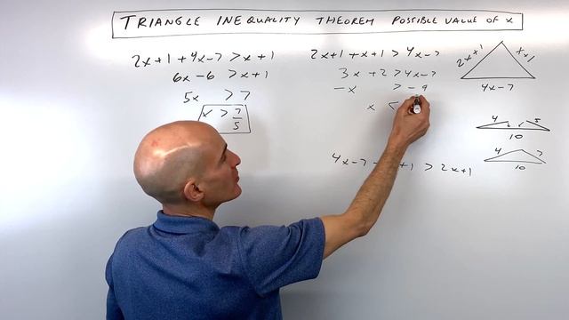 Triangle Inequality Theorem Possible Values of x смотреть онлайн