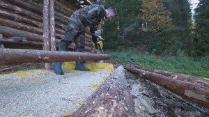 ИЗБА В ЛЕСУ  | Закрываем потолок Горбылем | Вкуснейшее блюдо на костре | Трое суток в Балагане