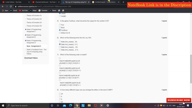 NPTEL The Joy of Computing Using Python Week 3 Quiz Answers 2021 | NPTEL Course Quiz Answers 2021 смотреть онлайн
