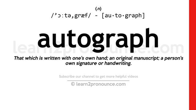 Pronunciation of Autograph | Definition of Autograph смотреть онлайн