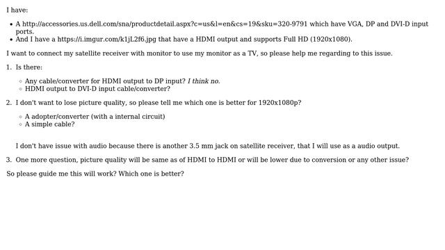 HDMI output to DVI-D Input full HD? смотреть онлайн
