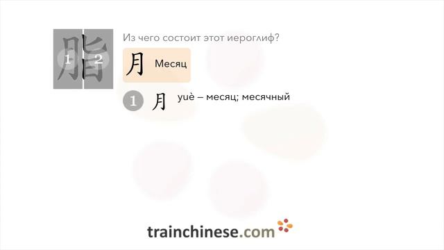 Как пишется 脂 (zhī) – жир — порядок черт, ключ, примеры и произношение смотреть онлайн