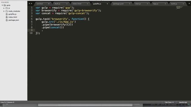 4 - Using gulp and browserify смотреть онлайн