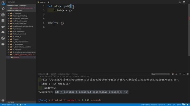 02 - A Full Python Refresher - 019 Default parameter values смотреть онлайн