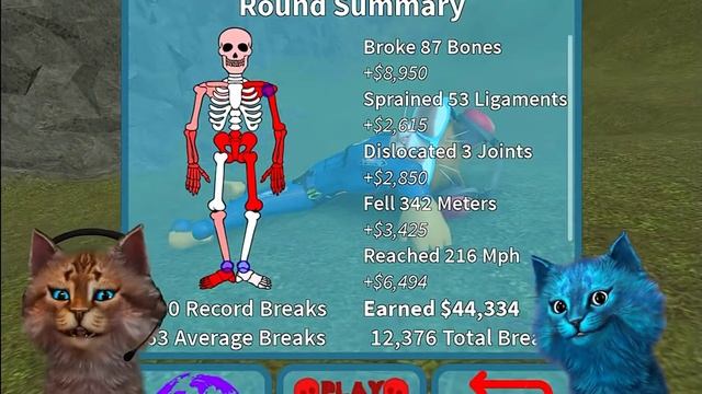 Весёлый кот и котёнок лайк симулятор падения в роблокс смотреть онлайн