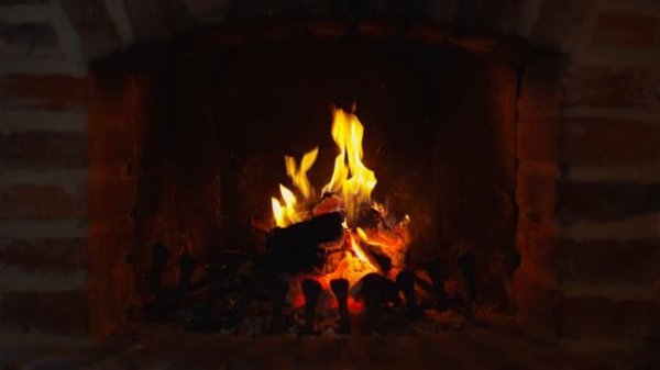 Cozy Fireplace ~ Relaxing Burning Fireplace & Crackling Fire Sounds (No Music)