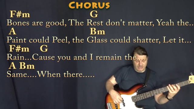 The Bones (Maren Morris) Bass Guitar Cover Lesson in D with Chords/Lyrics смотреть онлайн