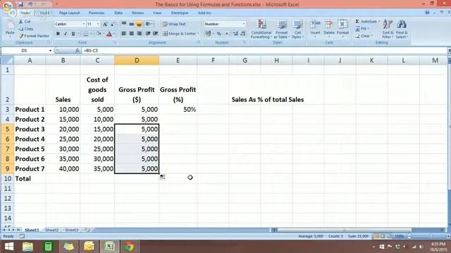 [Free Excel Tutorial] THE BASICS FOR USING FORMULAS & FUNCTIONS -Full HD смотреть онлайн