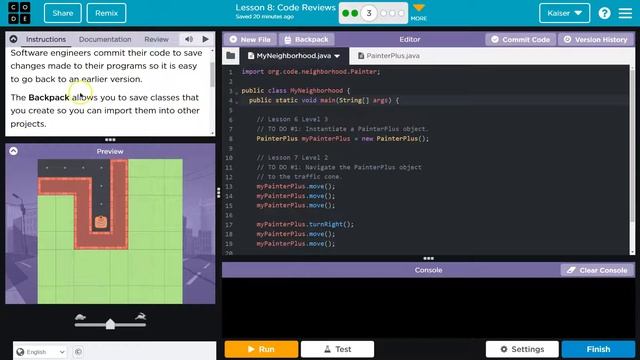 Code.org Lesson 8.3 Code Reviews | Tutorial with Answers | Unit 1 Computer Science A (CSA) смотреть онлайн