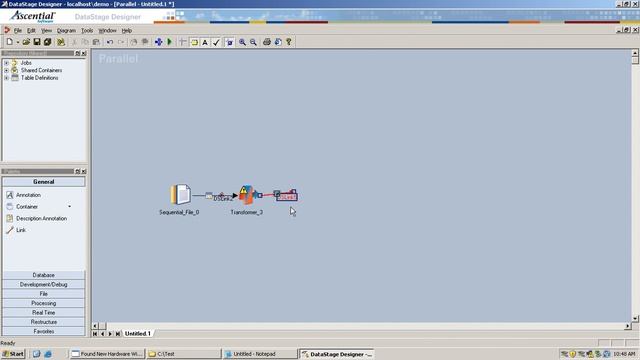 Creation of sample parallel job in IBM Infosphere DataStage 7.5 смотреть онлайн