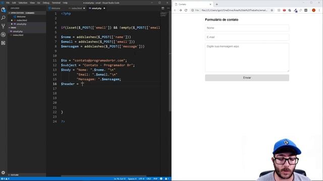 CRIANDO UM FORMULÁRIO DE CONTATO COM HTML, CSS e PHP смотреть онлайн