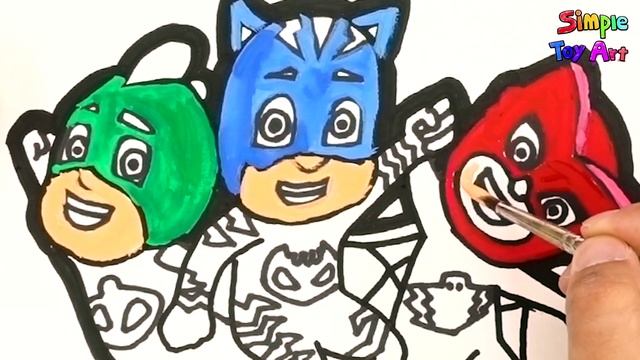 PJ Masks coloring #2 | How to Draw PJ Masks | Coloring Catboy, Owlette and Gekko | Simple Toy Art смотреть онлайн
