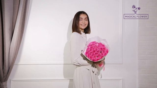 35 розовых роз 50 см смотреть онлайн
