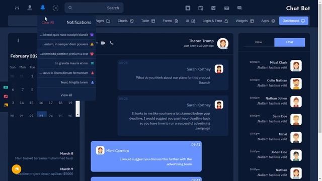 Chat bot Bootstrap UI Kit Template with Dark RTL Theme смотреть онлайн